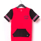 Macacão infantil de manga curta com bolso canguru RAGS Apparel, vermelho, tamanho 2T