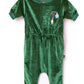 Macacão infantil RAGS Apparel com manga bufante e cintura franzida, tamanho 2T, verde
