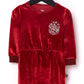 Macacão infantil RAGS Apparel com manga bufante longa e cintura franzida, roxo, tamanho 2T