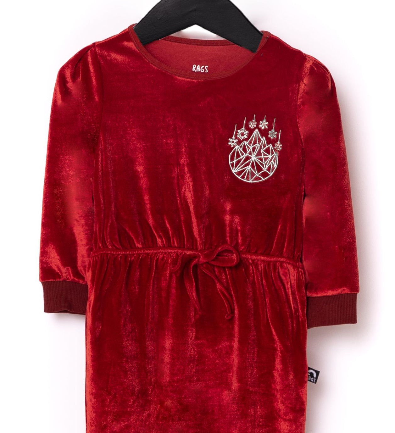 Macacão infantil RAGS Apparel com manga bufante longa e cintura franzida, roxo, tamanho 2T