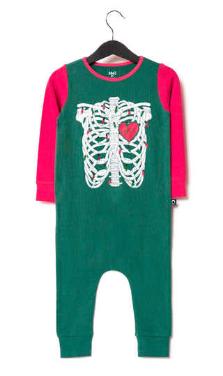 Macacão infantil de manga comprida Rag da RAGS Apparel, verde, tamanho 2T