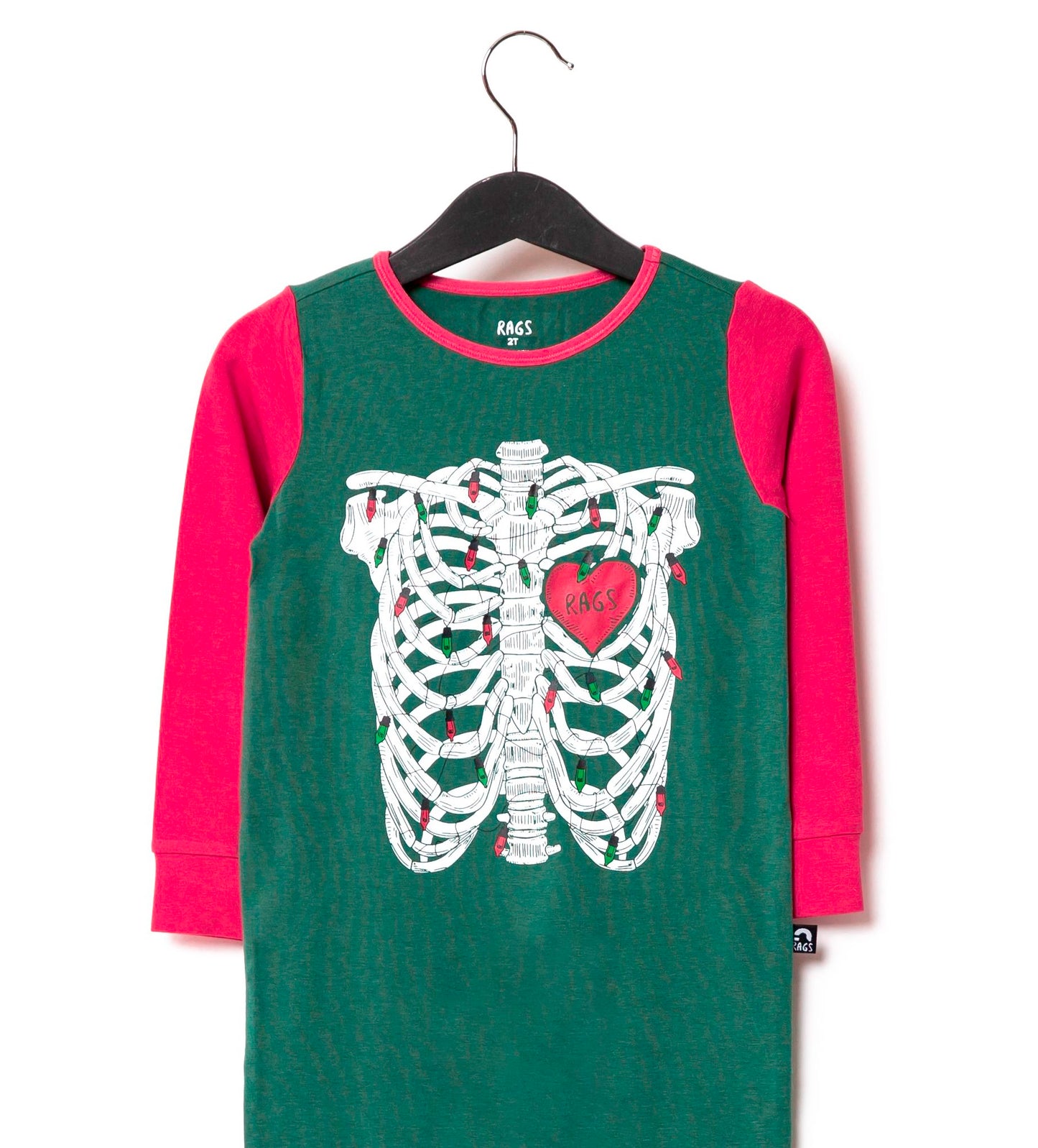 Macacão infantil de manga comprida Rag da RAGS Apparel, verde, tamanho 2T