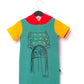 Macacão infantil de manga curta com capuz e tecido Rag da RAGS Apparel, verde, tamanho 2T