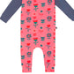 Macacão infantil de manga comprida com babados RAGS Apparel, rosa, tamanho 18-24 meses
