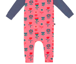 Macacão infantil de manga comprida com babados RAGS Apparel, rosa, tamanho 18-24 meses