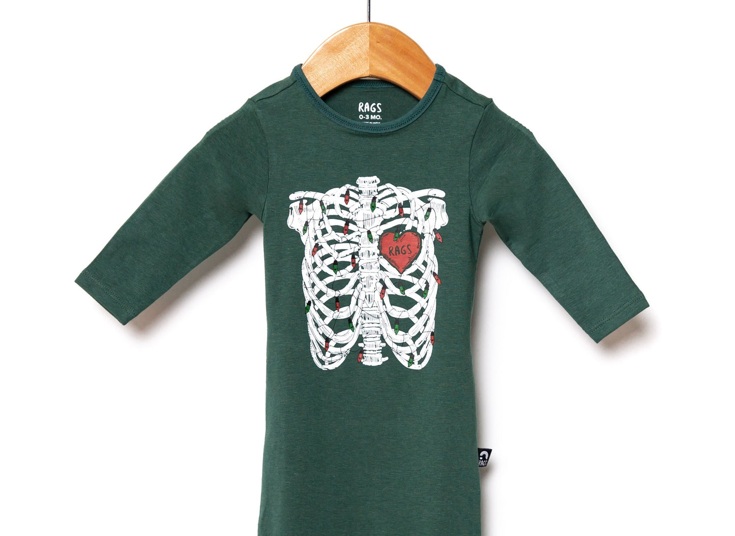 Macacão infantil Rag Romper da RAGS Apparel, verde, tamanho 0-3 meses