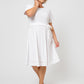 Vestido de malha com ilhós Genesis para mulheres Leota, branco, tamanho 1X