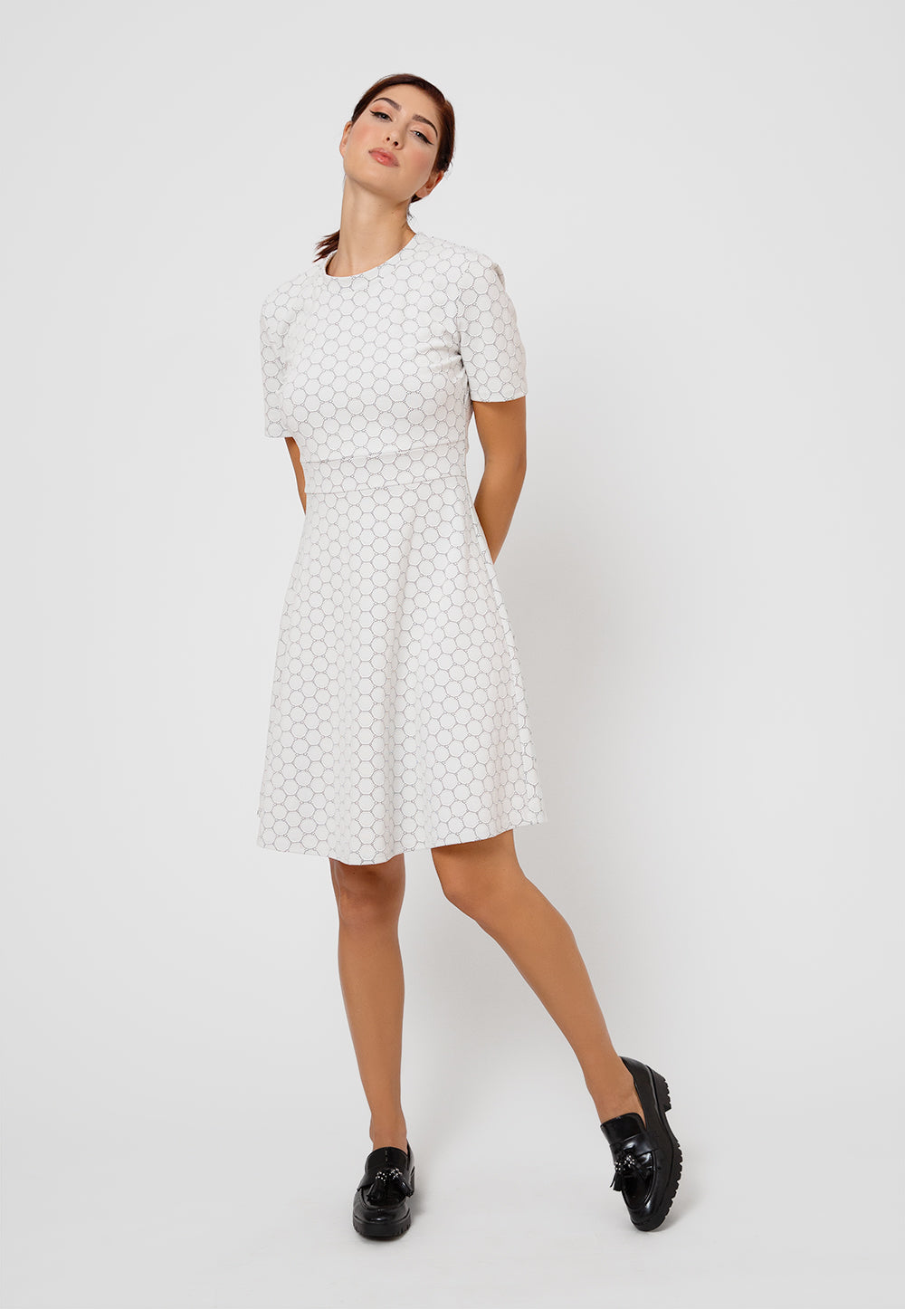 Vestido Mackenzie Cameo Luxe Jacquard Leota Feminino Branco