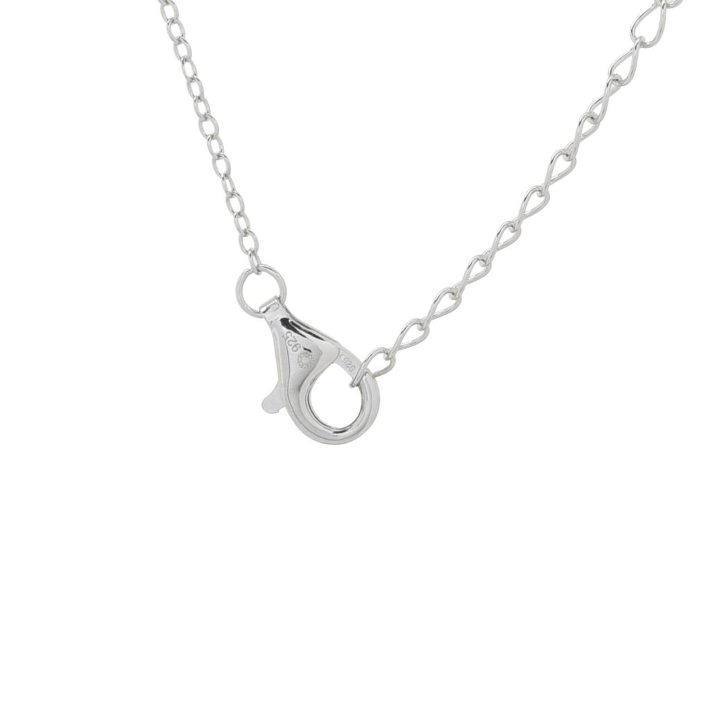 Colar com palavra inspiradora de zircônia branca banhada a platina de 18" + 2"