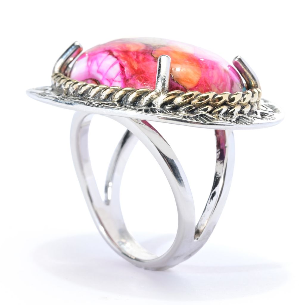 Anel Leste-Oeste com Pedras Preciosas Ovais de 25x18mm da Southwest Elements