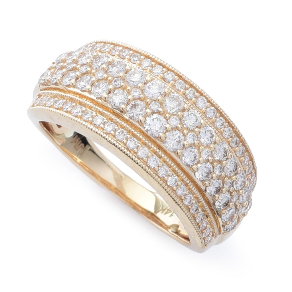 Anel Morris &amp; David em ouro 14K com diamante redondo de 1,00ctw, 5,2 gramas