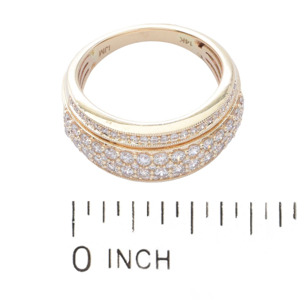 Anel Morris &amp; David em ouro 14K com diamante redondo de 1,00ctw, 5,2 gramas