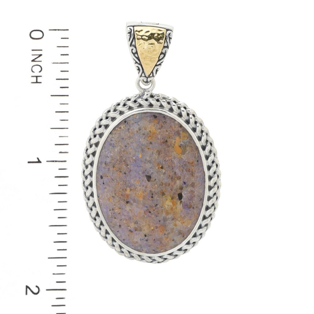 Pingente Artisan Silver de Samuel B. 30x22mm Louisiana Opal Enhancer