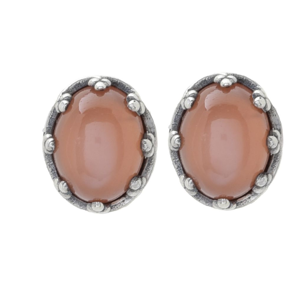 Brincos Artisan Silver de Samuel B. com pedras preciosas ovais de 9x7 mm