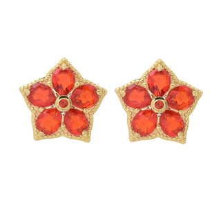 Brincos de pino Gem Treasures de 2,24 quilates com opala de fogo carmesim e 6 pedras