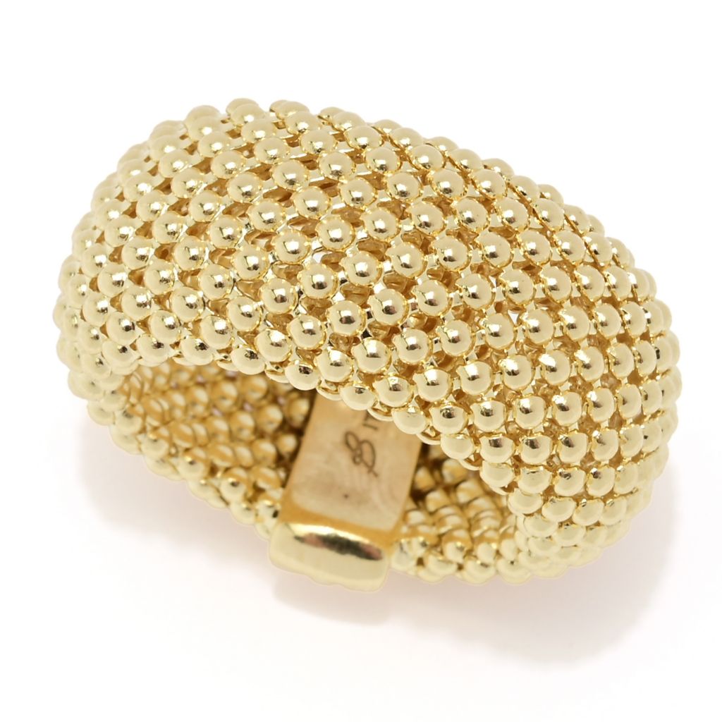 Anel de corrente coreana banhado a ouro 18K ou platina Toscana Italiana