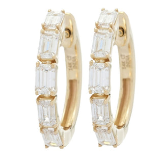 Gems of Distinction 14K Gold 1.00ctw Emerald Cut Diamond 5-Stone Earrings