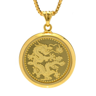 Lambert Cheng Sterling Silver or 24K Gold Plated Dragon Pendant w/ Chain