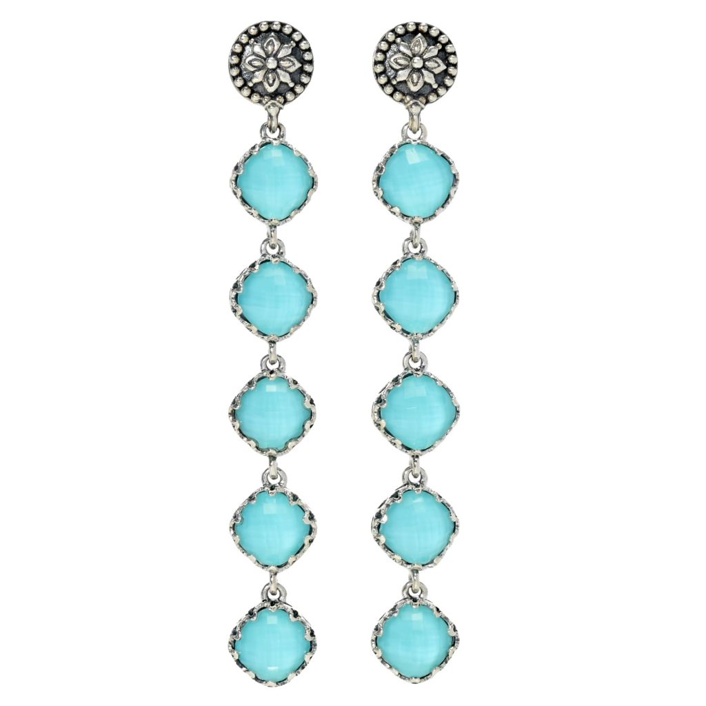 Brincos pendentes Konstantino Choice of Gemstone &amp; Rock Crystal Doublet de 3"