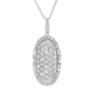 Pingente redondo e diamante baguete Gems of Distinction em ouro branco 14K