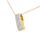 14K Yellow Gold 1 1/2 cttw Princess Cut Diamond Greek Column Pendant Necklace (G-H, VS1-VS2)
