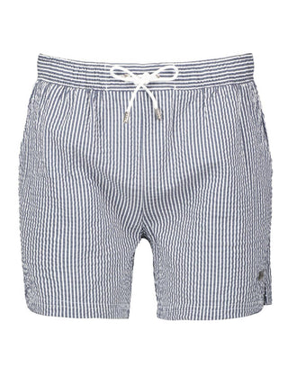 Hugo Boss - Velvetfish Striped Seersucker Swim Trunks