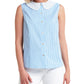 Sleeveless Lace Collar Blouse