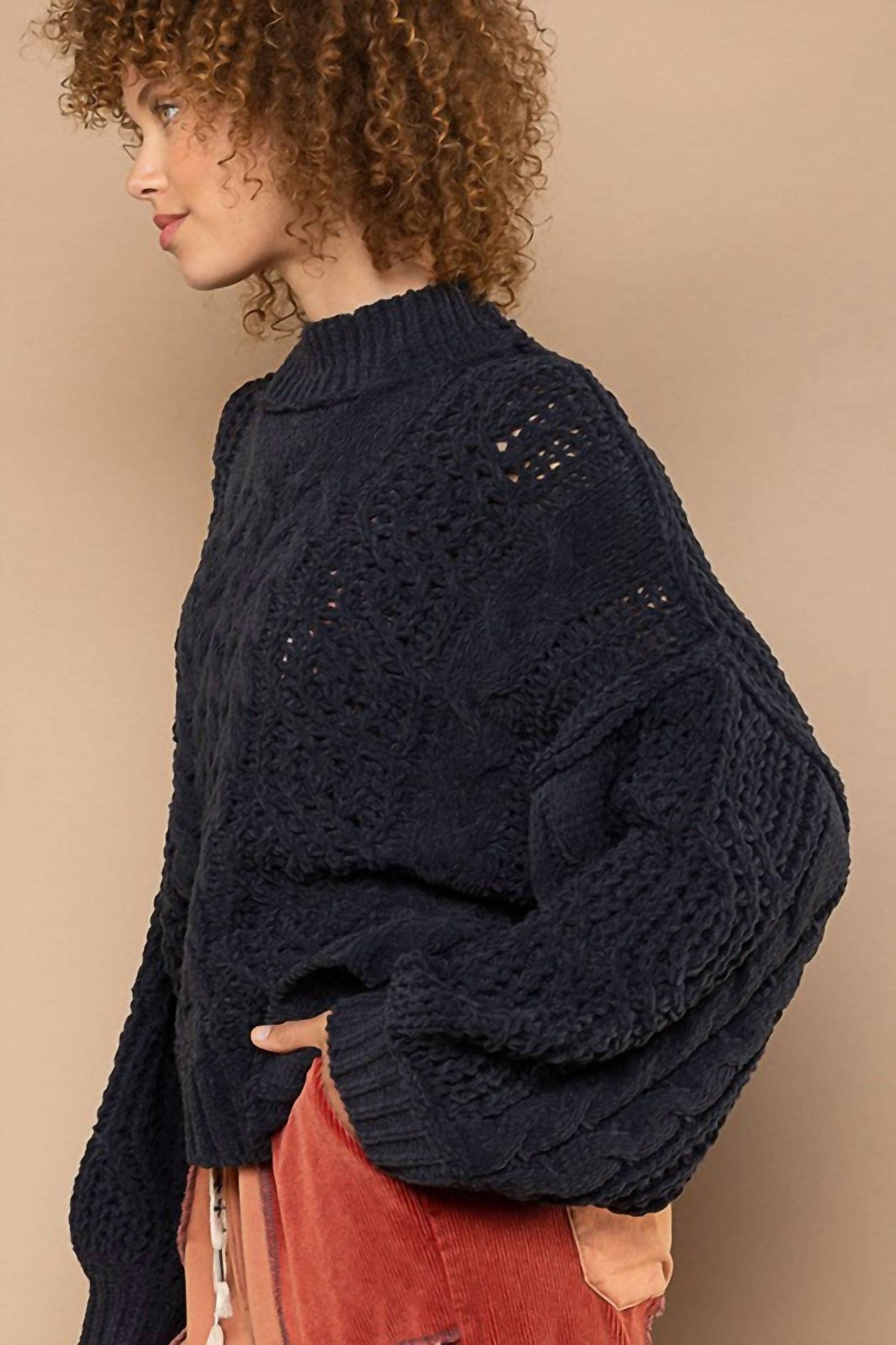Pol - Chelsey Mock Neck Chenille Sweater