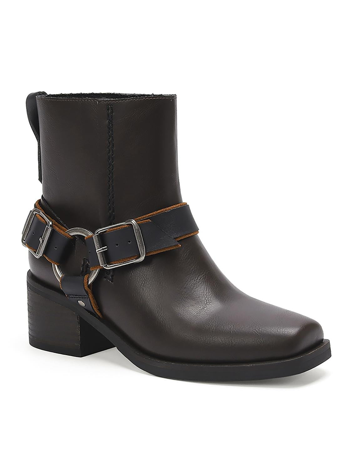 Beast Fashion - Women's Moto Leather Ankle Boots