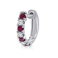Diana M Jewels - 0.14ct Diamond And 8 Rubbies Huggie Earrings