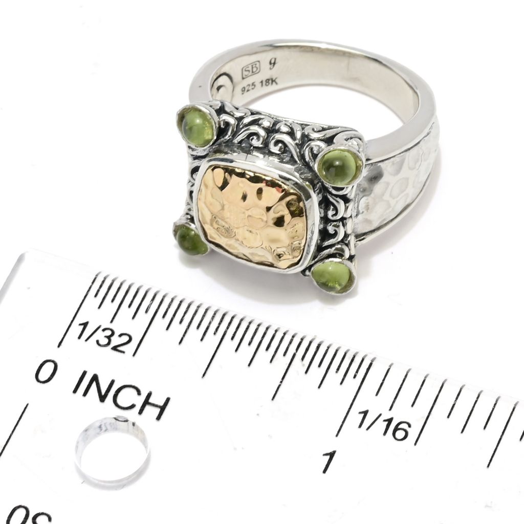 Anel Cabochão Artisan Silver by Samuel B. em ouro 18K com detalhes em pedras preciosas