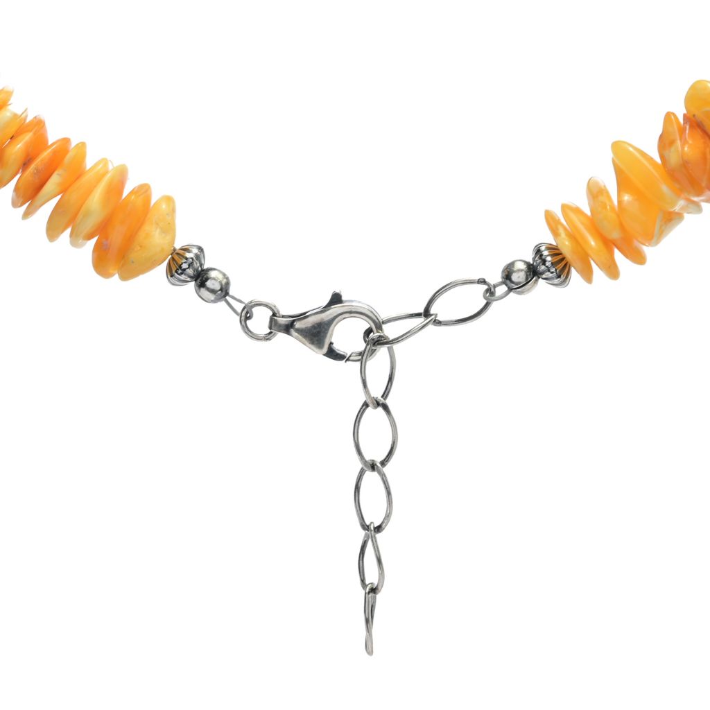 Colar Rondelle com Disco de Âmbar Amarelo e Prata Esterlina da Southwest Elements