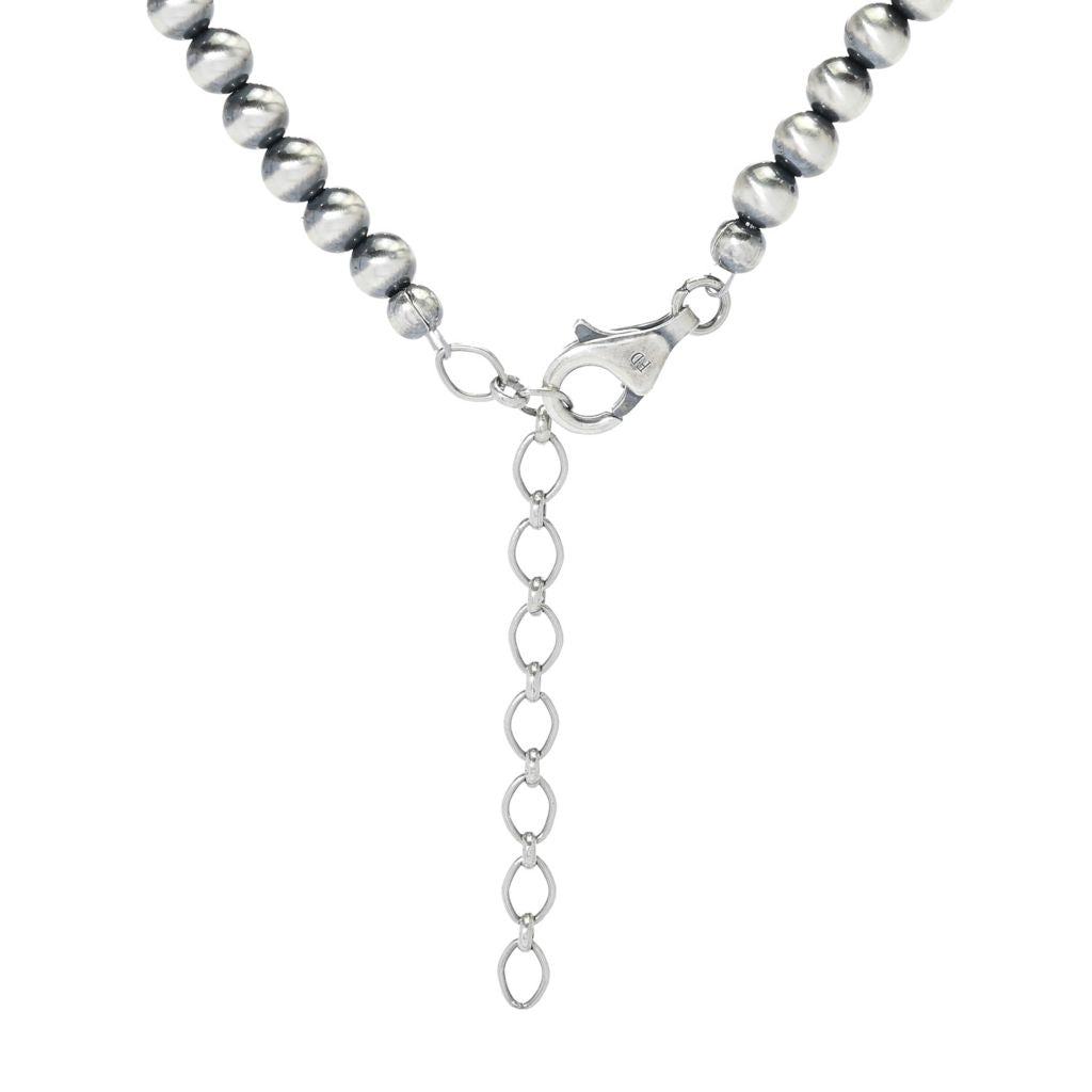 Colar de contas de pérolas Navajo e larimar em formato de coração 20x20 mm da Southwest Elements