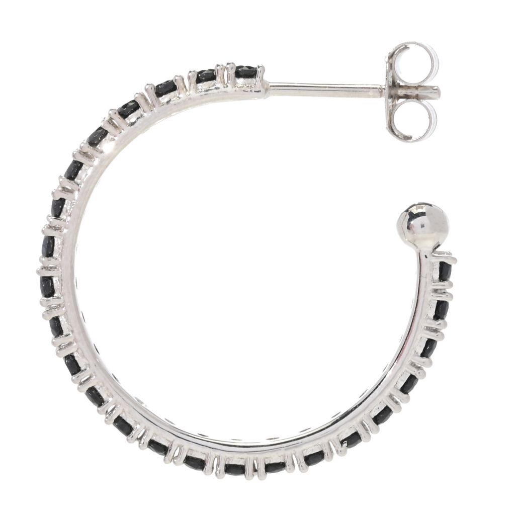 platinum-plated-polished-choice-of-gemstone-1-hoop-earrings