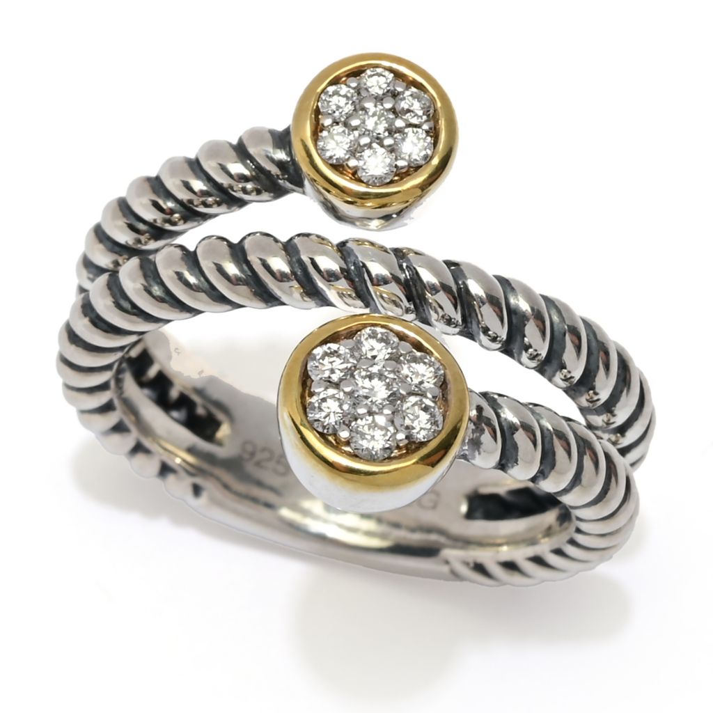 Anel envolvente com diamantes cultivados Melodia Diamonds 18K Vermeil 0,23ctw