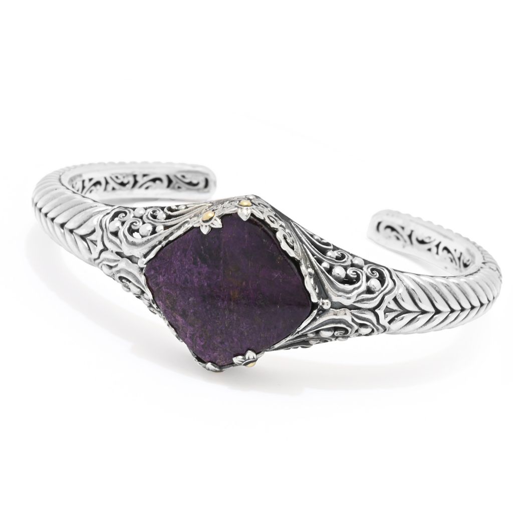 Pulseira Artisan Silver by Samuel B. Purpurite 18 mm com dobradiça