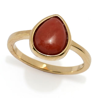 Anel de jade empilhado com banho de ouro 14K da Far East Jewelry, escolha de formato e cor