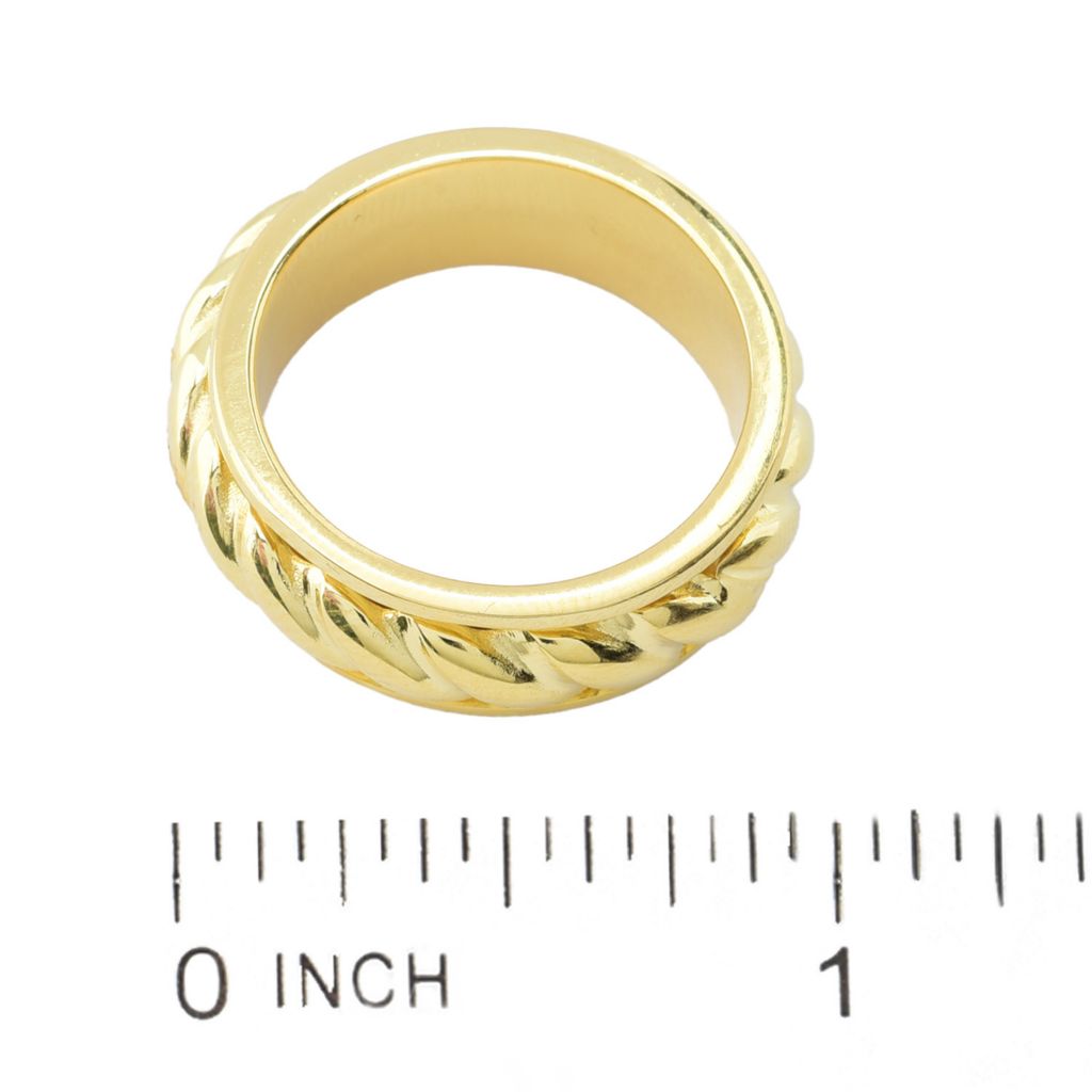 Anel giratório com corrente de corda banhada a ouro ou platina Toscana Italiana