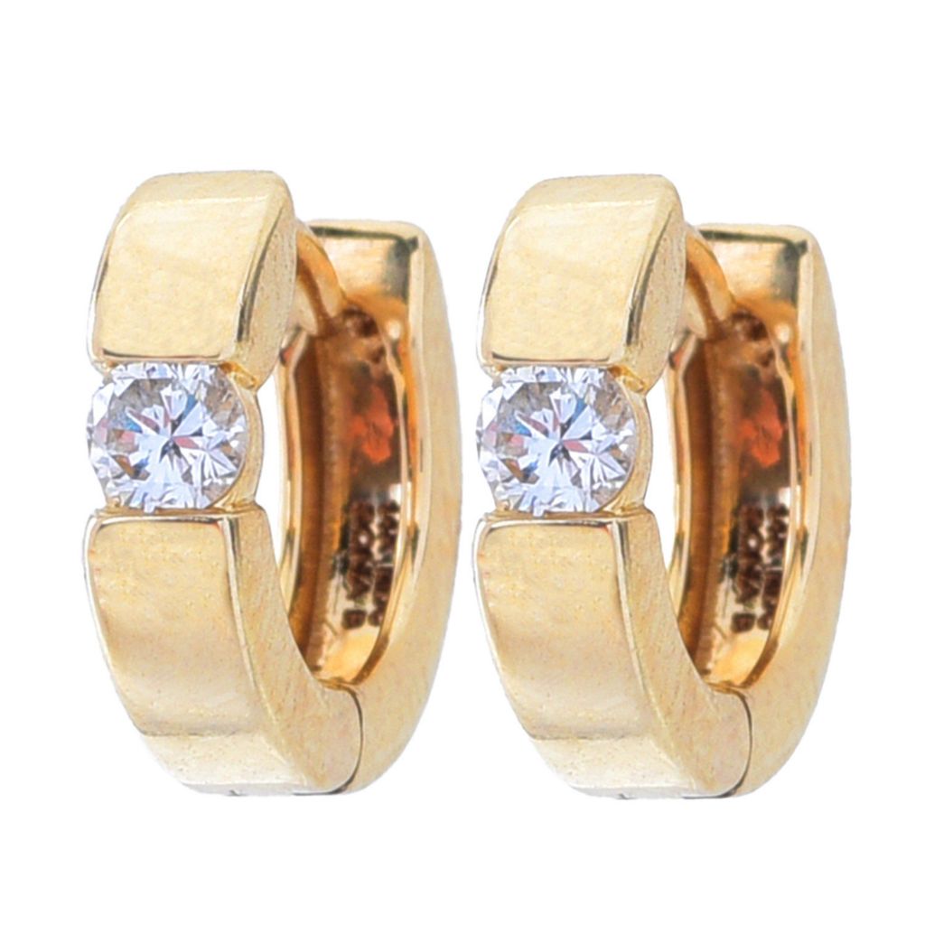 Brincos de argola solitários de diamante Sonia Bitton Galerie de Bijoux 0,20 ctw