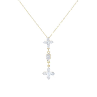 Pingente de diamante polido em ouro 14K de 0,58 quilates com corrente de 18 polegadas, 2,1 gramas