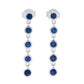 Brincos pendentes de safira azul australiana com bisel de 1,30 quilates da Gem Treasures