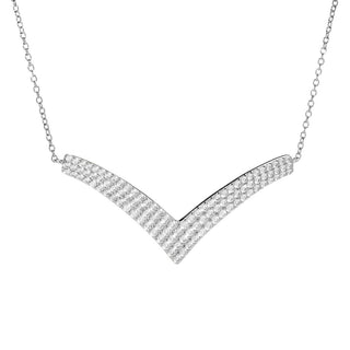 Colar Chevron Multifileira "Hollywood" banhado a platina com 4,00 quilates de zircônia branca