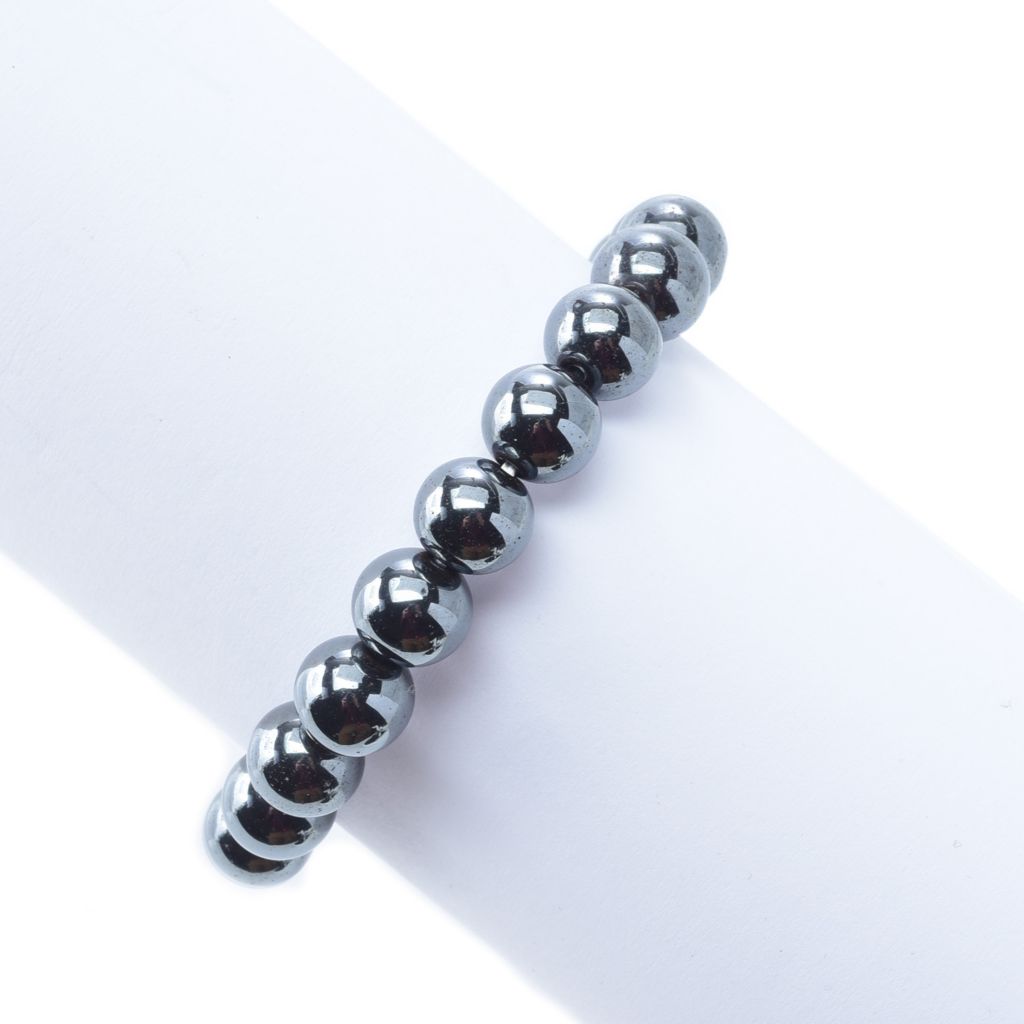 Escolha de pulseira elástica com contas de pedras preciosas de 10 mm e 7,5"