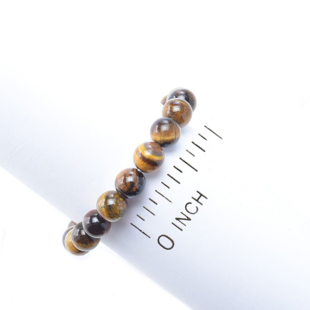 Escolha de pulseira elástica com contas de pedras preciosas de 10 mm e 7,5"