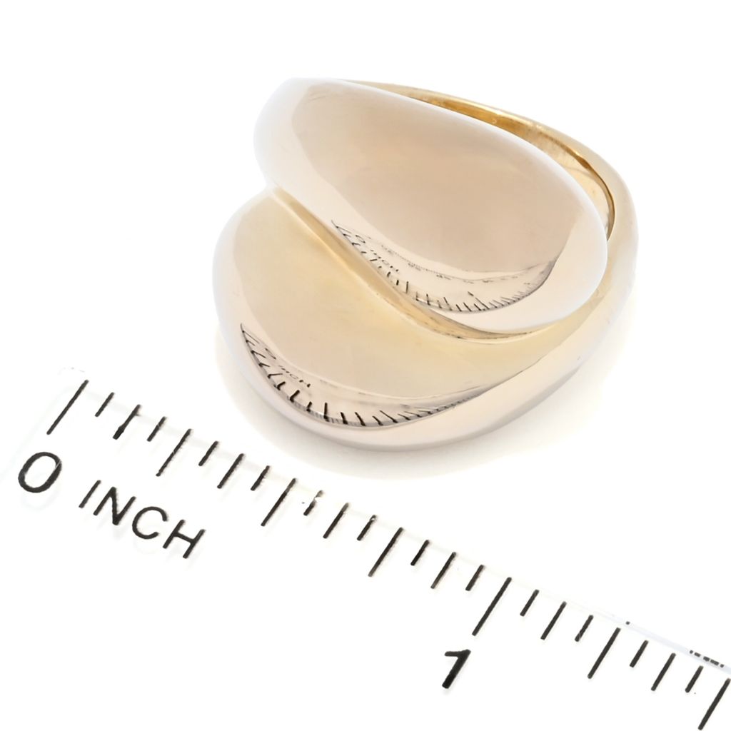 Anel Bypass Polido Eletroformado Toscana Italiana Banhado a Ouro ou Platina