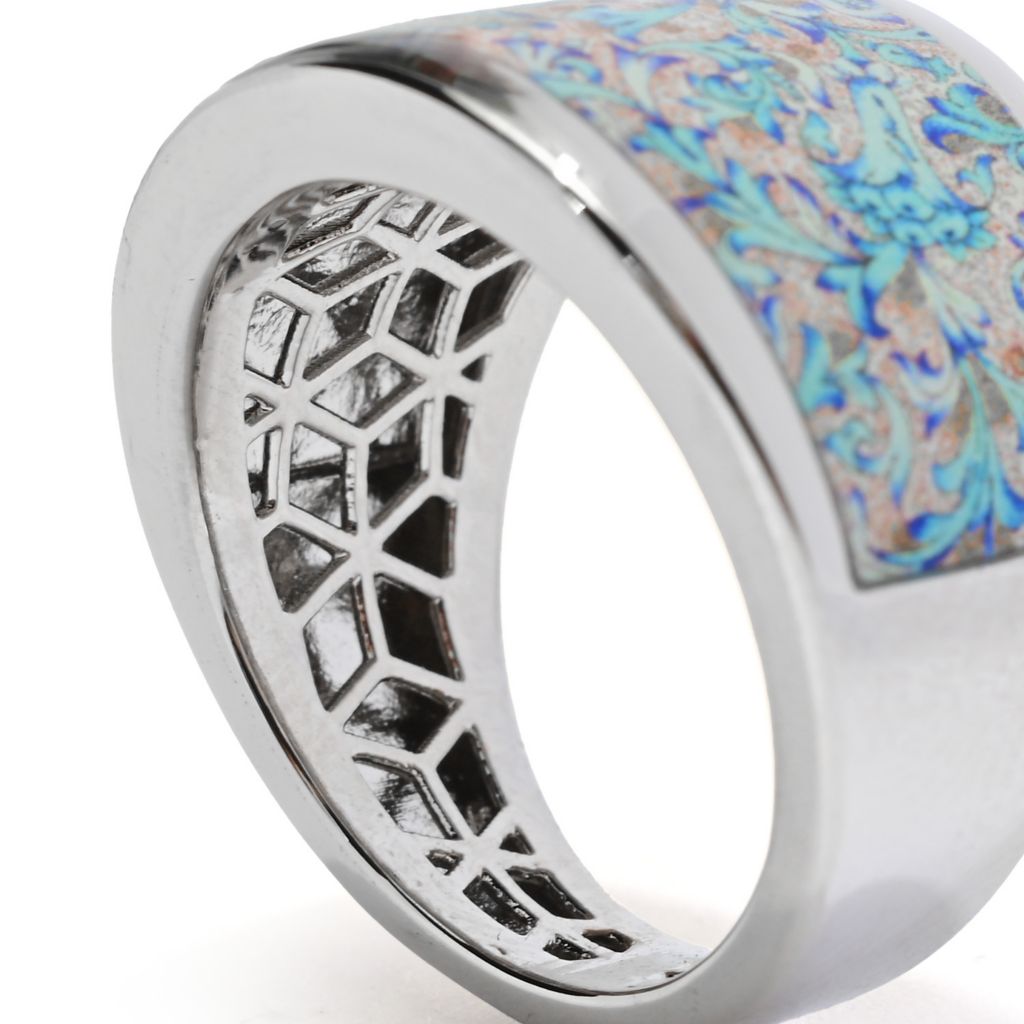 toscana-italiana-flora-carta-printed-paper-enamel-tapered-band-ring