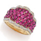 Anel de rubi birmanês e zircônia cúbica Gem Treasures 18K Vermeil 3,00ctw
