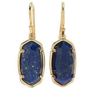 Brincos de lápis-lazúli Kendra Scott "Lee" polidos em tom dourado de 13,9 x 7,7 mm