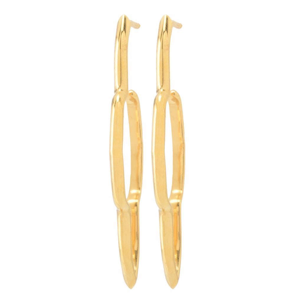 Brincos de argola de trevo "Darla" em ouro vermeil 18K Kendra Scott, 3,4 gramas