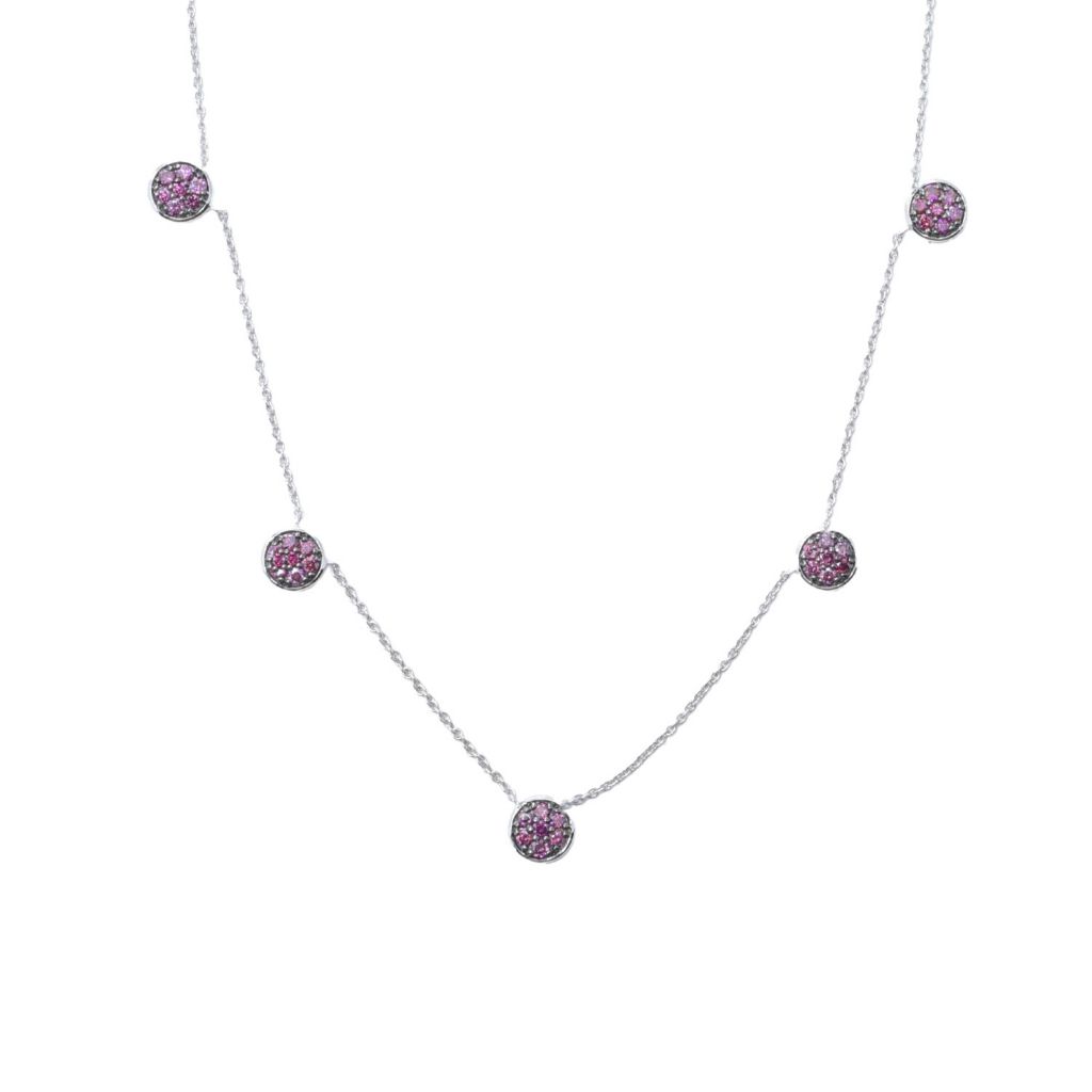 Colar com pingente de diamante roxo extravagante de 0,70 ct Diamond Treasures em ouro branco 14K